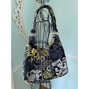 VERA BRADLEY ~ Shoulder Purse Handbag in Baroque Yellow Black Gray